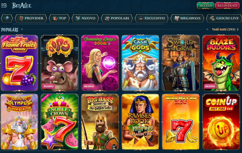 BetAlice Casino Giochi Online